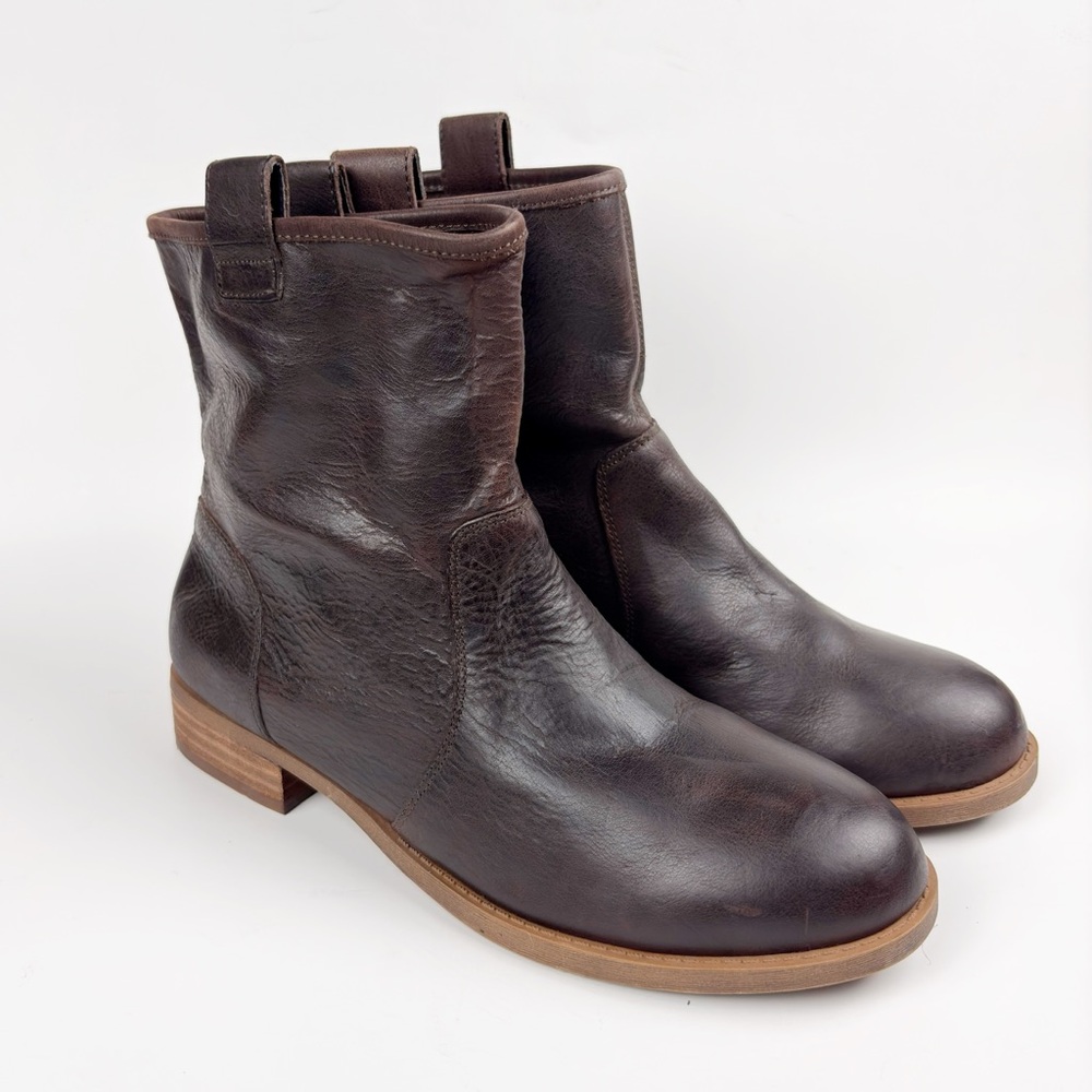 Sole Society Boots Natasha Leather Pull On Brown